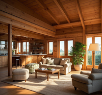 Villa de luxe au design moderne, maison en bois préfabriquée, grandes maisons résidentielles préfabriquées