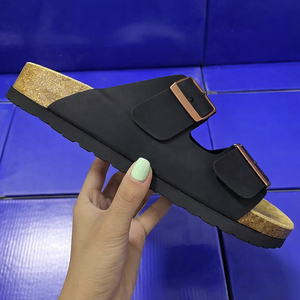 Pantuflas de Cuero de Vaca de Primera Calidad Bk Aarizonatop, de Doble Hebilla, Suela Suave, Abiertas, para Hombre y Mujer, Comodidad al Aire Libre - Product Image 2