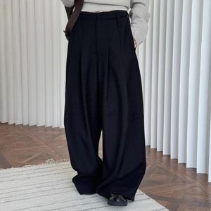 AIMEISI alla moda pantaloni larghi Casual <span class=keywords><strong>a</strong></span> <span class=keywords><strong>gamba</strong></span> <span class=keywords><strong>larga</strong></span> e in tinta unita pantaloni semplici pantaloni larghi da donna - Product Image 1