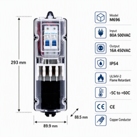 Boîtier de distribution d'énergie pour lampadaire extérieur M696, boîte de jonction électrique étanche IP54 avec terminal à fusible et conducteur en cuivre