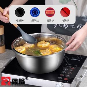 Tazón de acero inoxidable con tapa, tazón de cocina multiusos grueso de calidad alimentaria para sopa, batir huevos y amasar masa - Product Image 5