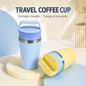 แก้วกาแฟสแตนเลส 304 เก็บความร้อนสุญญากาศ พร้อมหูหิ้วพกพา ป้องกันการรั่วซึม เหมาะสำหรับใช้ในออฟฟิศและกิจกรรมกลางแจ้ง - Product Image 5
