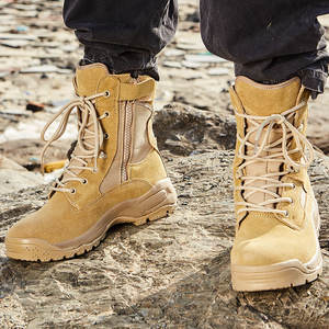 Bottes pour hommes Bottes d'hiver pour l'extérieur Bottes de randonnée tactiques de combat Chaussures du désert - Product Image 4