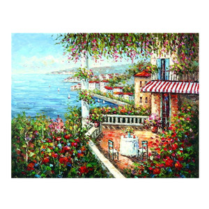 Wholesale Home Decoration Custom diamond <strong>Painting</strong> Cartoon Seaside <strong>Lighthouse</strong> DIY 5D diamond <strong>Painting</strong> - Product Image 1