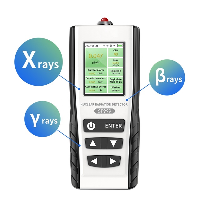 Premium Geiger Counter Radiation Detector Rechargeable Handheld Beta Gamma X-ray Monitor Nuclear Radiation Detector