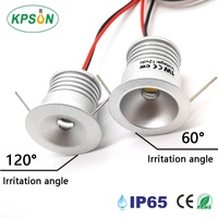 Lampe LED de plafond avec affichage LED, 1W, 12v dc, indice d'étanchéité IP65, Mini Spot de meuble