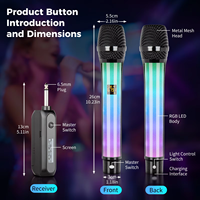 Micrófono Inalámbrico WX1 2.4G de Mano con Cancelación de Ruido, Ligero, LED, Tipo C para Karaoke, Canto, KTV