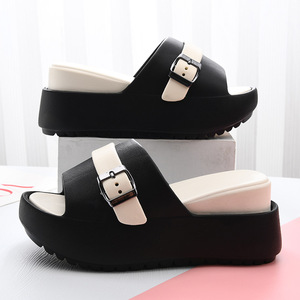 Guru Women's Platform Sandals EVA Color-Blocked Non-Slip Fish Mouth Summer Beach Shoes - Product Image 4
