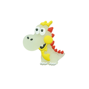 Décorations de chaussures personnalisées en PVC avec animal de dessin animé mignon <span class=keywords><strong>dinosaure</strong></span> phosphorescent Position supérieure trou sabot doux charmant accessoire - Product Image 2