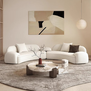 โซฟาโมดูลาร์โค้งมนสไตล์โมเดิร์นหุ้มกำมะหยี่หรูหราสำหรับห้องนั่งเล่น - Product Image 2