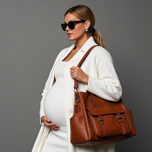 <span class=keywords><strong>Sac</strong></span> à couches en cuir vegan marron <span class=keywords><strong>fait</strong></span> <span class=keywords><strong>main</strong></span> vintage pour maman <span class=keywords><strong>sac</strong></span> à couches pour nouveau-né avec matelas à langer et étui à sucette - Product Image 2