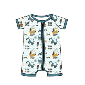 Camiseta Polo y Pelele con Cremallera para Bebés Niños, Diseño de Camiones de Construcción Personalizados, Ropa Cómoda de Verano para Niños Pequeños, Venta al por Mayor de Fábrica - Product Image 5