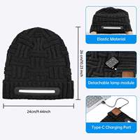 Gorro LED con Luz, Gorro de Punto Musical con Luz RGB y Auriculares Integrados, Luz Nocturna Recargable para Exteriores