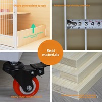 Cage à chat en bois massif à trois niveaux avec grand espace et trois portes, idéale pour l'élevage de chats et l'utilisation en villa, salle de mise bas toutes saisons