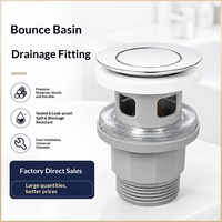 Bouchon de vidange en acier pour lavabo, avec trou de trop-plein, type push-up, moderne et minimaliste, fabriqué en Chine ; Vente en gros