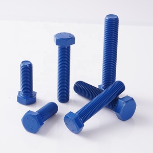 Vis hexagonale extérieure en acier inoxydable revêtue de PTFE, grade 8.8, isolée bleue, non corrosive - Product Image 1