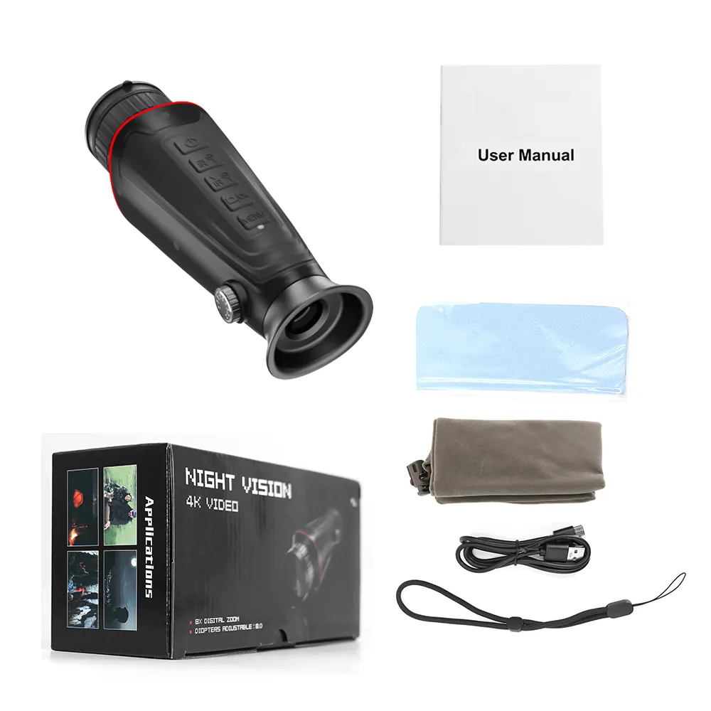 NV4000 Imagem infravermelha portátil 8X zoom digital visão noturna monocular com registro de visão noturna IR para caça ao ar livre