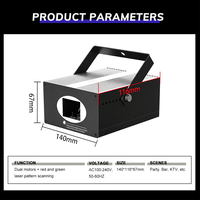 Lampu Panggung Pesta DJ Disko KTV Bar 100V 240V dengan Kontrol Suara OEM ODM, Motor Ganda dari Aluminium Alloy + Pemindaian Pola Laser Merah Hijau