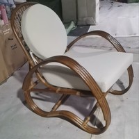 Chaise de salon en rotin naturel de style chinois classique, sur mesure, non pliable, garnissage en éponge haute densité, pour hôtels et maisons