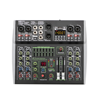 Console de mixage audio mini 4, 6, 8 canaux avec alimentation fantôme 48V individuelle, 99 effets DSP, Bluetooth et USB pour enregistrement et podcast - Offre Spéciale