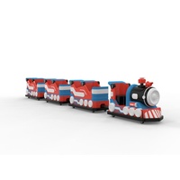 Train électrique miniature sans rails pour usage intérieur/extérieur, manège pour enfants, 5 à 10 passagers, construction en métal et fibre de verre