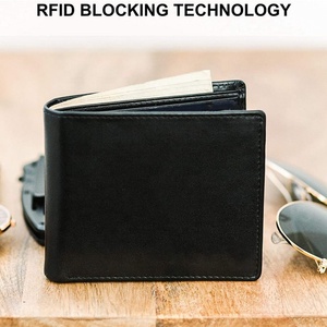 Custom Slim RFID Leather Bifold <b>Wallet</b> Organizer Slim Card <b>Holder</b> with 8 Card Slots ID Windows Top Genuine Leather <b>Wallet</b> - Product Image 4