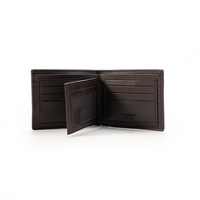 Dompet koin tempat kartu bisnis lipat Modern, dompet pendek minimalis pria, penutup ritsleting kulit asli buatan tangan
