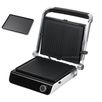 Grill multifonction Easy Clean à écran numérique, température réglable, ouverture à 105 et 180 degrés, plaque de 300x245mm, appareil à panini détachable pour la maison