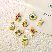 Breloques en émail mignonnes et ludiques sur le thème du voyage, en acier titane anti-allergie, pour enfants et femmes, pendentifs DIY pour passeport, valise, appareil photo, école