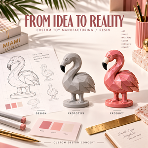 Figuras de Flamencos de Resina Personalizadas en Caja Sorpresa, Coleccionables de Aves Geométricas de Diseño, Fabricante OEM - Product Image 2