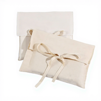 Pochette enveloppe personnalisée avec ruban, écologique, réutilisable, sac à bijoux anti-poussière, emballage cadeau, sac de rangement en toile naturelle