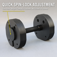 Ensemble d'haltères en acier réglables de 12 kg à 48 kg, plaques de poids démontables, durables, gain de place, rangement, entraînement de fitness à domicile