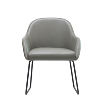 Fauteuil d'appoint moderne rembourré en cuir PU, durable, avec base en traîneau, pour hôtel, hall d'entrée, salle d'attente, café