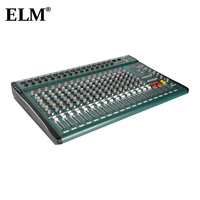 Console de mixage métallique 16 canaux série ELM MX avec interface USB, alimentation CA 110-220V, garantie professionnelle, portable, 2 amplificateurs stéréo