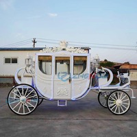 Bus électrique de tourisme de luxe Zhenda, personnalisable, blanc, style carrosse de Cendrillon, avec éclairage LED, 6 places, robuste, directement de l'usine