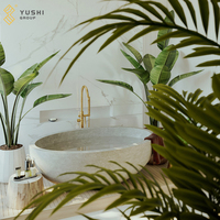 Baignoire à remous portable YUSHI en travertin au design européen moderne pour la décoration des salles de bain d'hôtels et de villas intérieurs