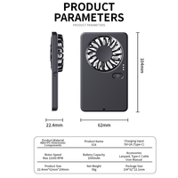 Mini ventilateur personnel rafraîchissant 11600 tr/min, ventilateur portable haute vitesse en forme de carte avec 5 vitesses de vent réglables, fourniture d'usine en marque blanche