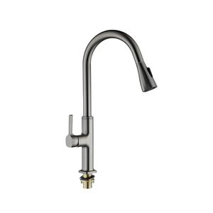 Nuovo stile moderno spazzolato rubinetto da <span class=keywords><strong>cucina</strong></span> con Pull Down spruzzatore ad arco alto corpo di zinco <span class=keywords><strong>cucina</strong></span> lavello rubinetto del rubinetto - Product Image 1