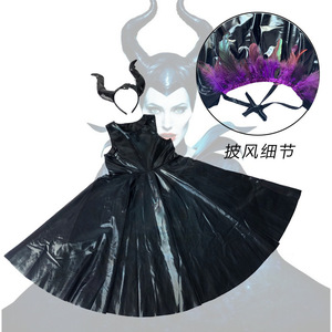 Disfraz de Bella Durmiente con Capa Negra Mágica para Niños, Conjunto de 3 Piezas, Vestido para Actuación de Halloween con Cuernos - Product Image 4