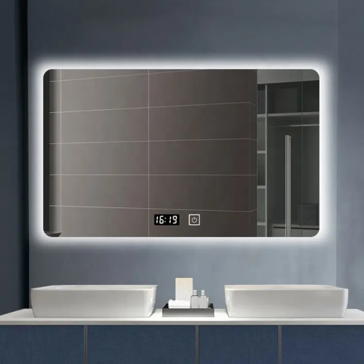 Espelho de parede com luz led, preço de fábrica, espelho de banheiro inteligente, com serviço personalizado, espejo