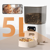 Distributeur automatique de nourriture pour chat avec caméra 5L, double compartiment, programmable, intelligent, électrique, avec contrôle par application pour alimentation à distance