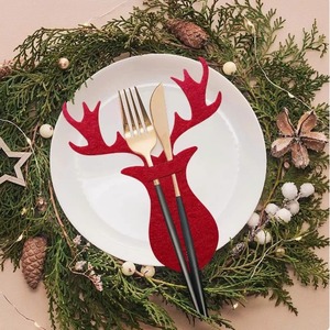 Porte-couverts rectangulaire moderne en feutre pour décorations de <span class=keywords><strong>table</strong></span> de Noël et de Thanksgiving - Product Image 1