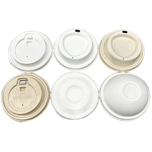 Tapas de Papel para Vasos de Pulpa de <span class=keywords><strong>Caña</strong></span> de Azúcar, Desechables, Biodegradables, Ecológicas, con <span class=keywords><strong>Tapa</strong></span> Abatible, de 12oz/16oz, para Bebidas de Café, Personalizadas al por Mayor - Product Image 1
