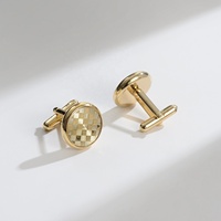 Nouveaux Boutons de Manchette Vintage Plaqués Or Chromé pour Hommes, Accessoire de Costume Formel d'Affaires avec Doublure, Idéal pour Cadeaux et Fiançailles