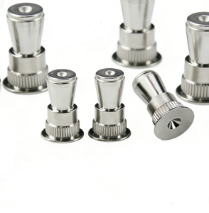 Conector Coaxial Hembra OEM de Acero Inoxidable Mecanizado por CNC de Precisión Personalizada con <span class=keywords><strong>Eje</strong></span> Roscado y Pasador de Fijación con Orificio Ciego - Product Image 1