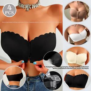 Top Tipo Tubo de Fábrica para Venta Transfronteriza en Amazon, Temu y <span class=keywords><strong>Shein</strong></span>, Popular con Patrón Sólido, Cierre Frontal y Bordes Ondulados para Verano - Product Image 3