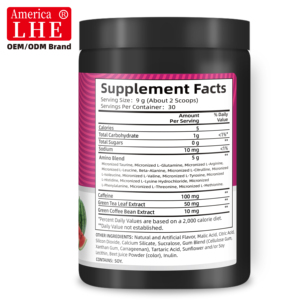 Nutraceutical Energy Balance Supplement Manufacturer with Amino Blend Green Tea Focus and Recovery 270g Energy Balance Powder - Product Image 6