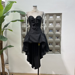 Bettergirl 2025 printemps et été nouveau Style court <span class=keywords><strong>avant</strong></span> et long arrière arc queue soins de la peau minceur robe de Style français - Product Image 2
