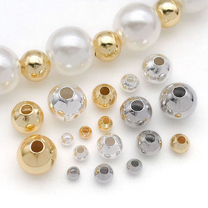 Entretoises de perles rondes pour accessoires de bijoux DIY, plaqué or et argent, forme sphérique de 8 mm, emballage en sachet - Product Image 2