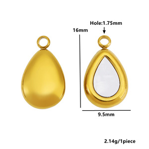 Pendentif en forme de coquillage mélangé plaqué or 18 carats en acier inoxydable pour la fabrication de bracelets - Product Image 3